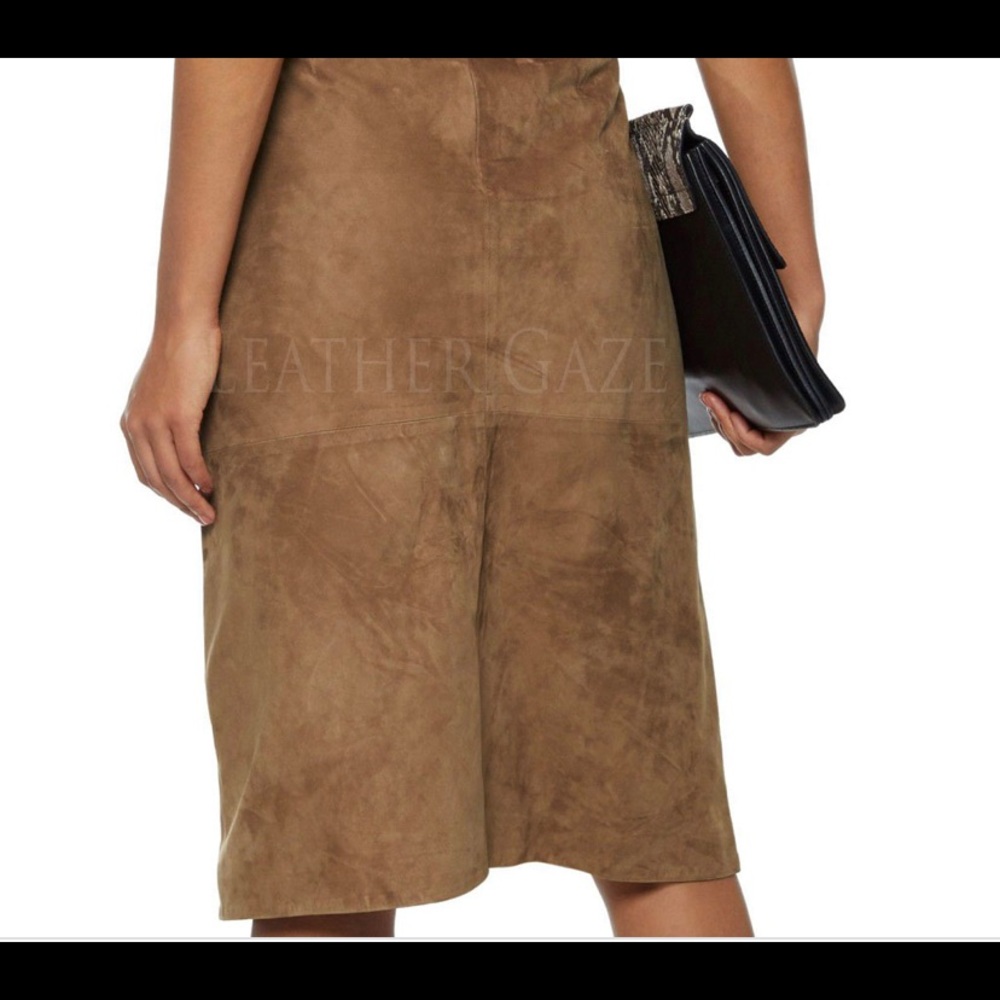 Vintage Brown Suede Leather skirt